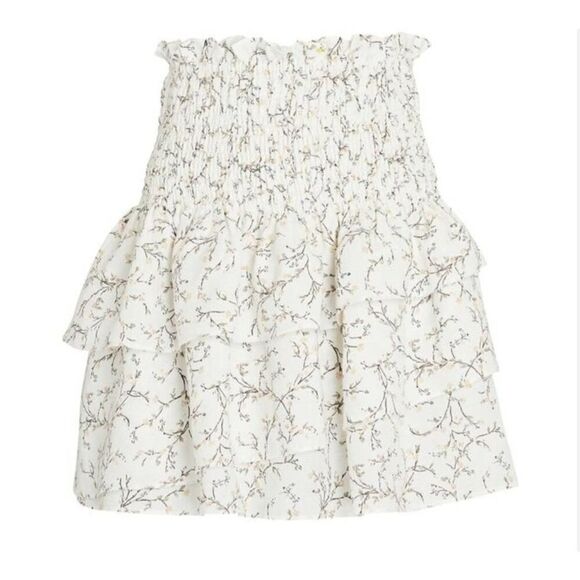 NWT Shona Joy Monique Smocked Floral Mini Skirt sz 8 - Picture 1 of 4